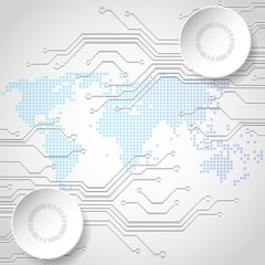 Vector globe on the digital technology background, abstract illustration