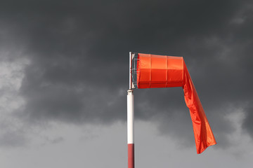 Wind sock of equipment check the wind blow direction in day time