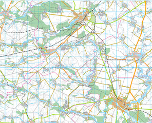 topographical map, a fragment of the Kiev region. City Plan