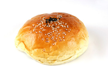 fresh baked bread isolated on white background