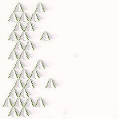 Christmas tree card background , paper cut style
