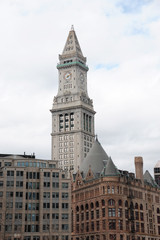 Fototapeta na wymiar clock tower in Boston downtown