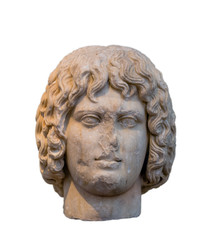 Marble head of Eubouleus a mythical chthonic hero of Eleusis, found in Athens.