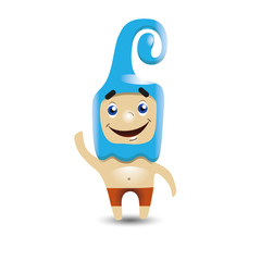 Spermatozoon mascot character design for medical or educational use. Sperm cell. Cute character for science use.