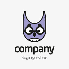 Owl vector logo for business corporate design or learning and education use. Wise logo vector template.