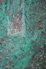 old spotty stained concrete wall texture background. color pattern. green, blue