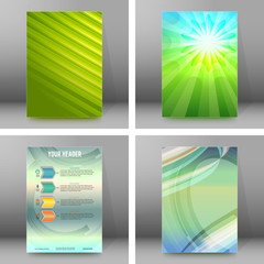 set of glow theme brochure cover page A4 format08