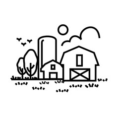 Farming Fields line Icons Vector