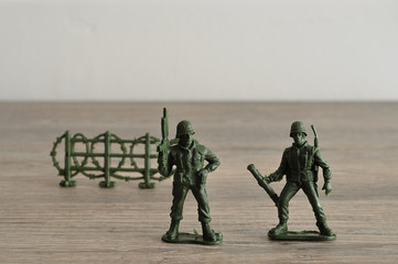 Plastic toy army figurines