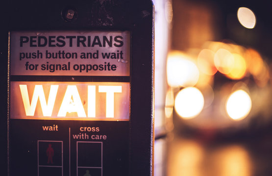 Pedestrian crosswalk button.