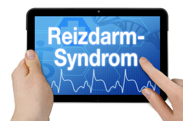 Tablet mit Diagnose Reizmagen Reizdarm Reizdarmsyndrom Magenspiegelung