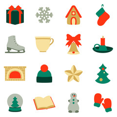 Stock vector illustration of winter and Christmas accessories