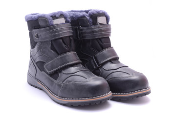 children's winter boots isolated on white