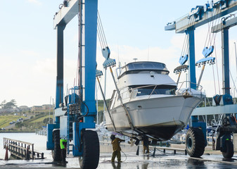 boat lift out of the water