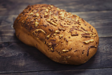 Bread with melted cheese