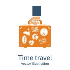 Travel suitcase in hand