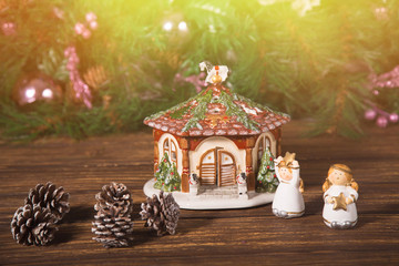 New year background with decorations stuff