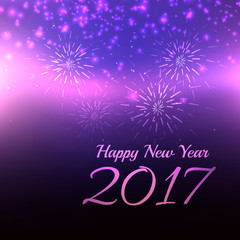 beautiful purple background for 2017 new year celebration with f
