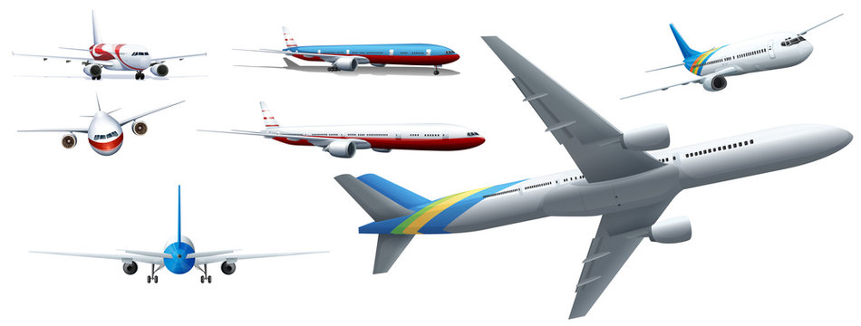 Different design of airplanes