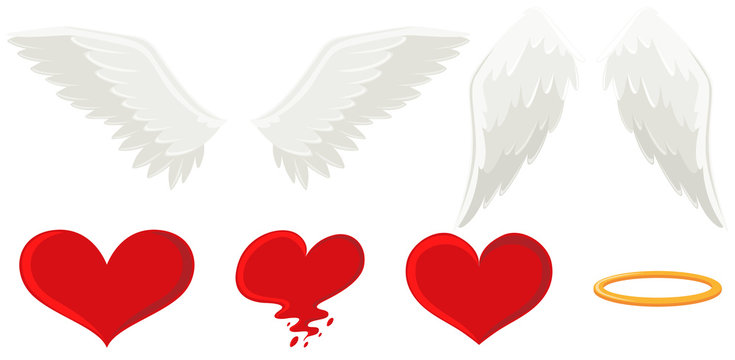 Angel wings and heart