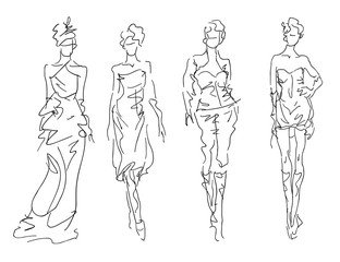      Sketch Fashion Stylized Women