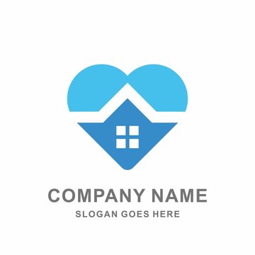 Love Heart Home Care Safety Protection Medical Pharmacy Business Company Stock Vector Logo Design Template 