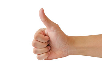 Good hand, good job ,show thump up for agreement sign with success business concept.