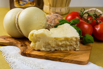 Best Italian food - fresh caciocavallo and pecorino cheese 