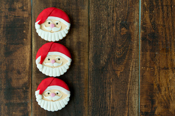 Delicious Christmas cookies with Santa Claus face