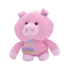 soft toy pig isolated on white
