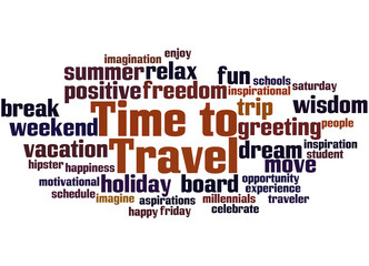 Obraz premium Time to Travel, word cloud concept 3