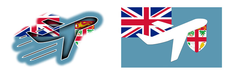 Nation flag - Airplane isolated - Fiji