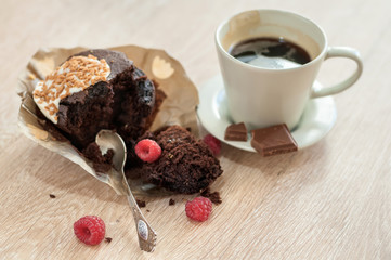 Coffee with a muffin for Breakfast