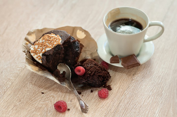 Coffee with a muffin for Breakfast
