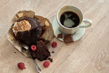 Coffee with a muffin for Breakfast