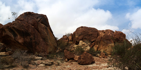 Fototapeta premium Cave paintings Laas Geel rock exterior near Hargeisa, Somalia