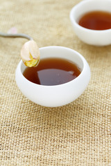 Tea and flower , still life