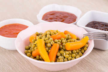 Vegetables and sauces