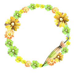 flowers and  clown, watercolor,  seamless pattern