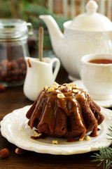 chocolate cake with caramel