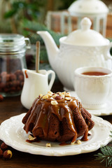 chocolate cake with caramel