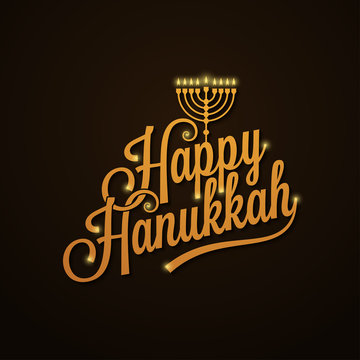 Hanukkah Vintage Lettering design Background