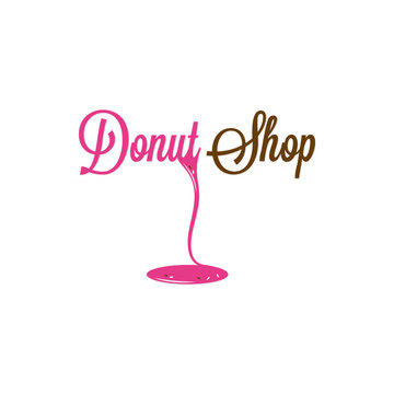 Donut Shop Glazed Logo Design Background