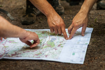Navigating with map and compass - 126813498