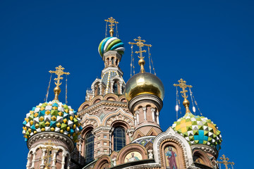 Domes of the Church of the Savior on Blood in St Petersburg