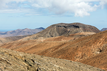Beautiful volcanic mountains on  Fuerteventura. Canary Islands.