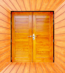 close up wooden door