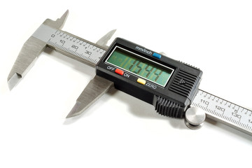Digital caliper on a white background