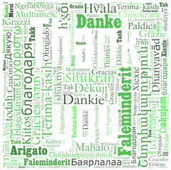 Thank you word cloud background in many different languages