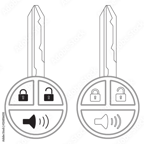 "Car key outline" Stock image and royalty-free vector files on Fotolia ...
